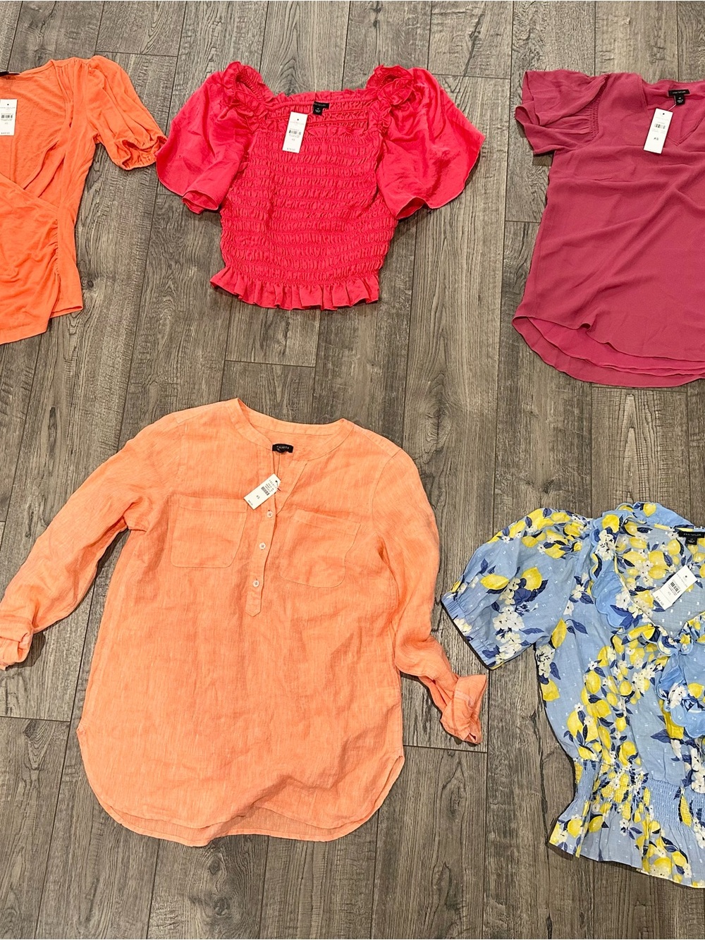 Lot Of 5 Ann Taylor Shirts Size XS Short Sleeves Summer Colorful Multicolor